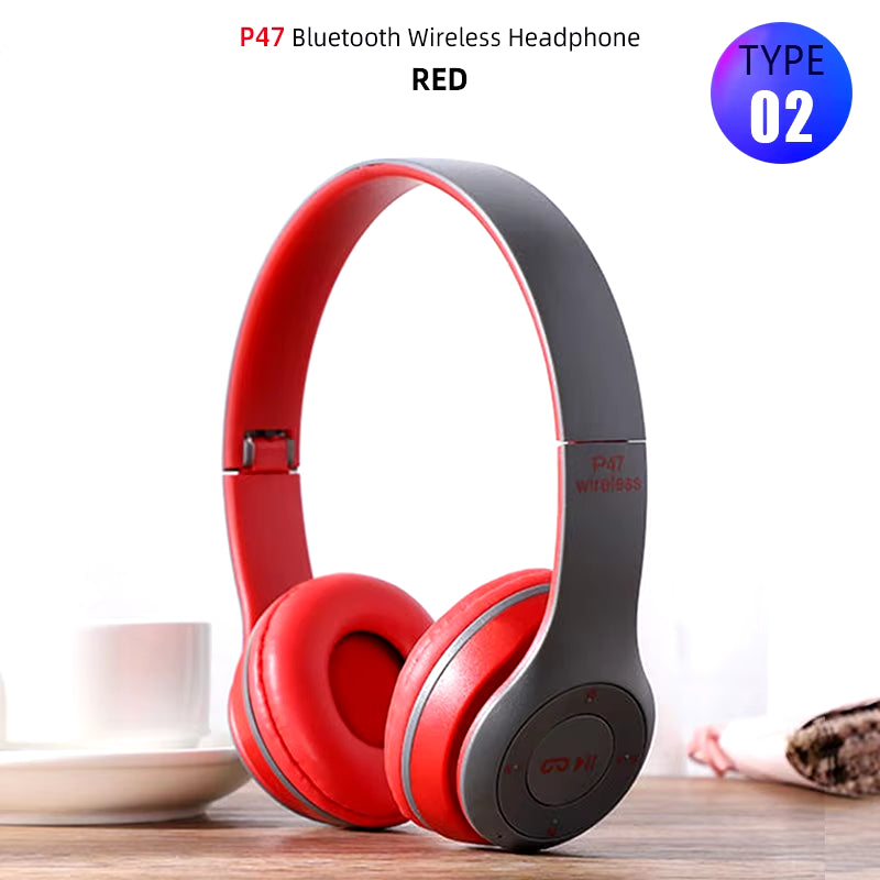 Foldable Hi-Fi Bluetooth Sport Headphones with Dynamic Bass and Built-in Microphone